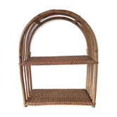 Rattan wall shelf