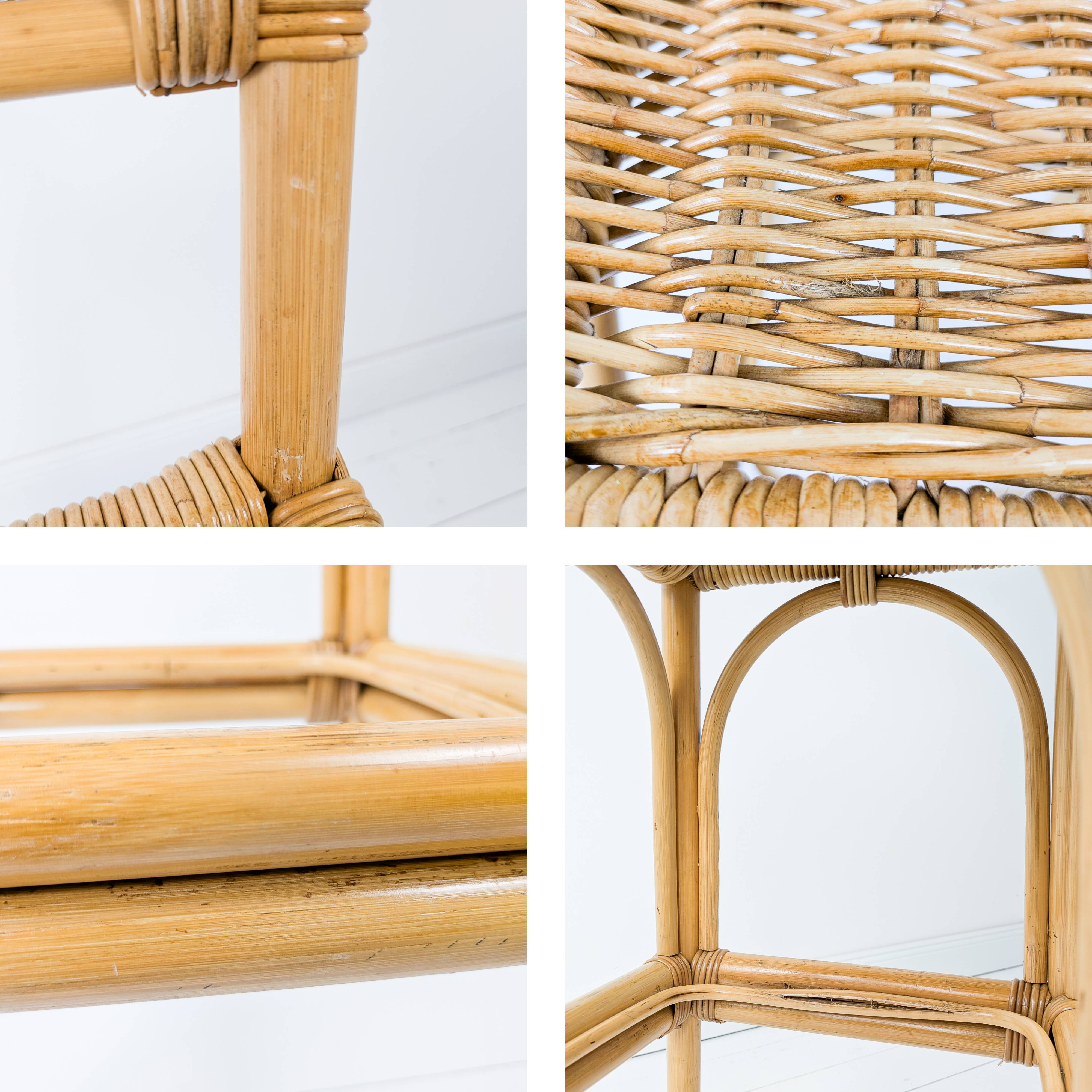 Tabouret de Bar Mid Century Vintage Boho Tabouret de Bar Chaise de Bar Bamb