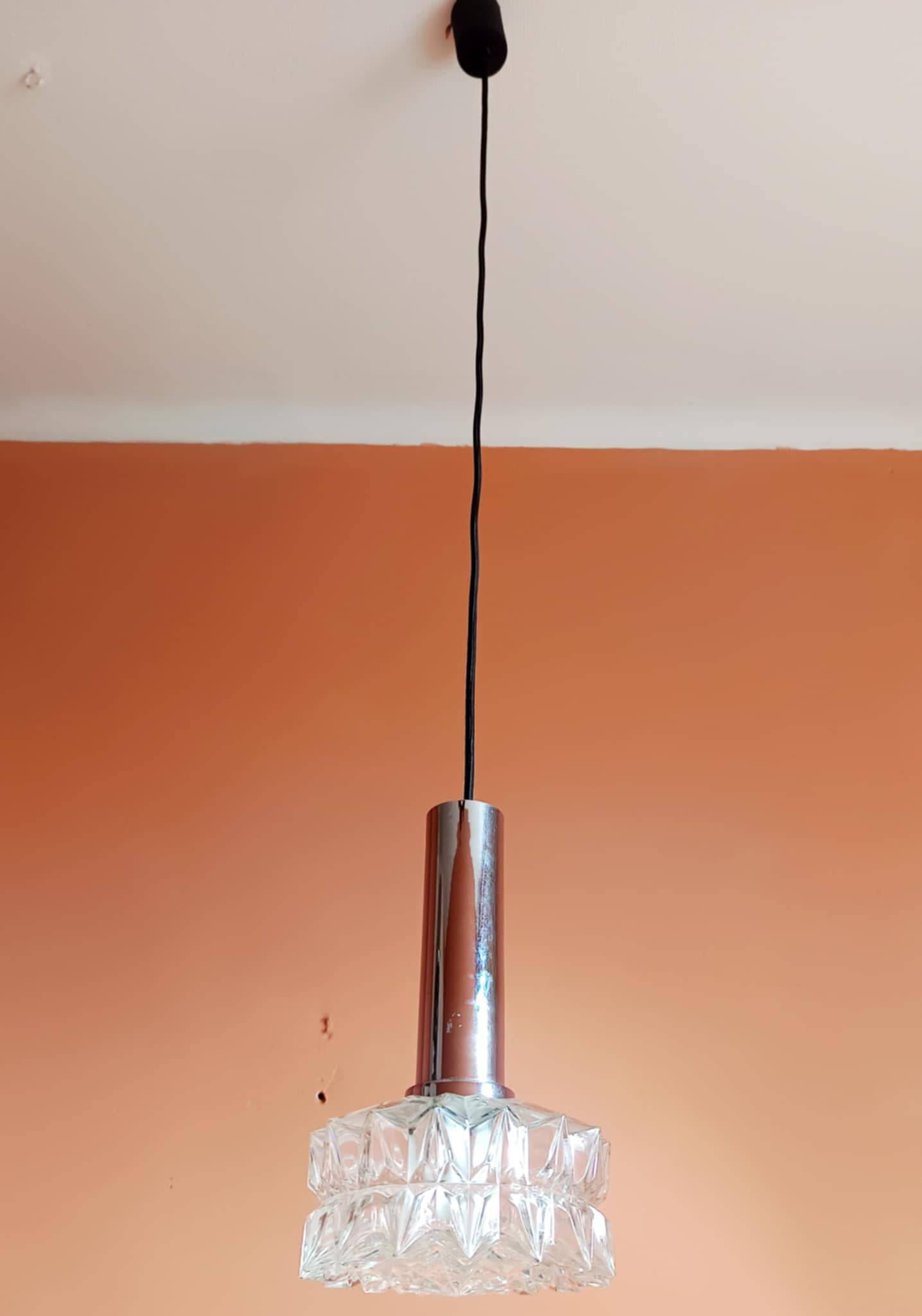 Suspension space age chrome and glass Germany 1970