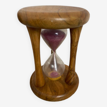 Olive wood hourglass