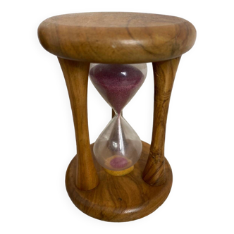 Olive wood hourglass