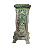 Antique green enamelled cast iron stove "Monopole" – Devillé & Cie – Charlevil