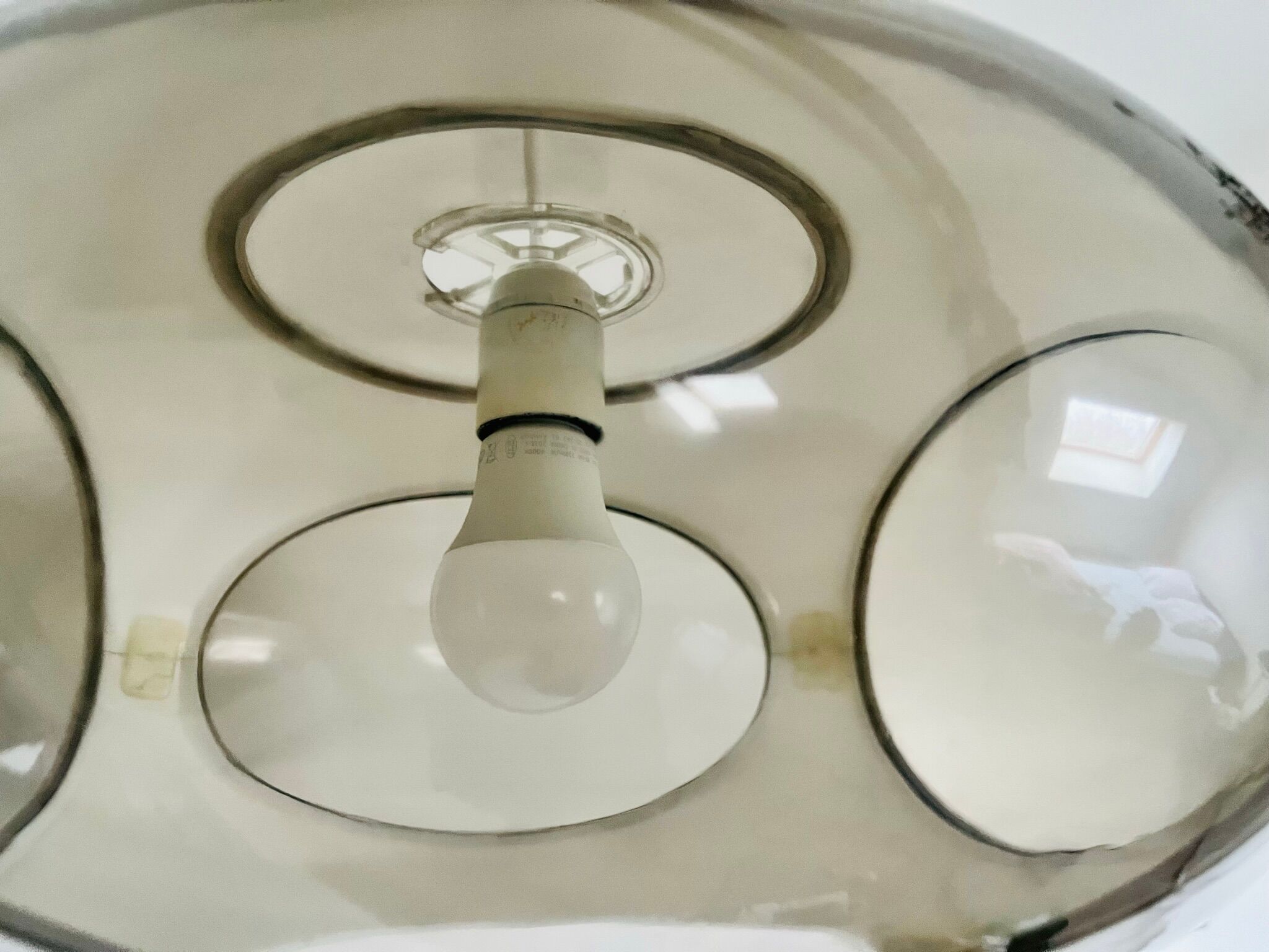 Vintage White Bug Eye - Space Age Pendant - Massive