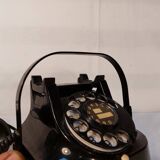 Old Belgian RTT 56B dial telephone in black bakelite
