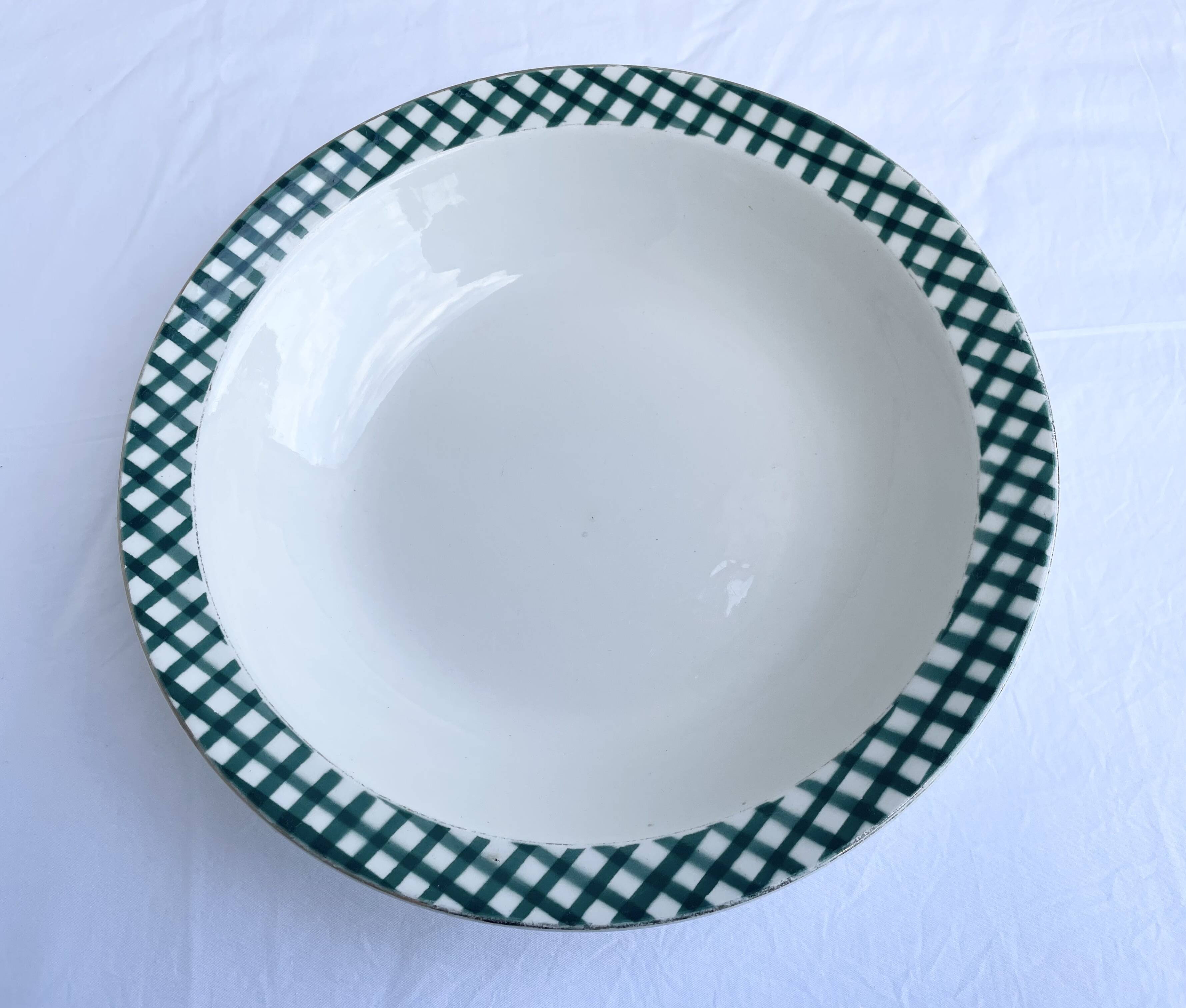 Serving dish Digoin & Sarreguemines "Scottish" pine green and gold years