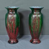Pair of Glass Paste Vases – Mid 20th Century
