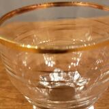 12 vintage glasses with star base and gold edging