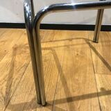 Chromium and smoked glass side table