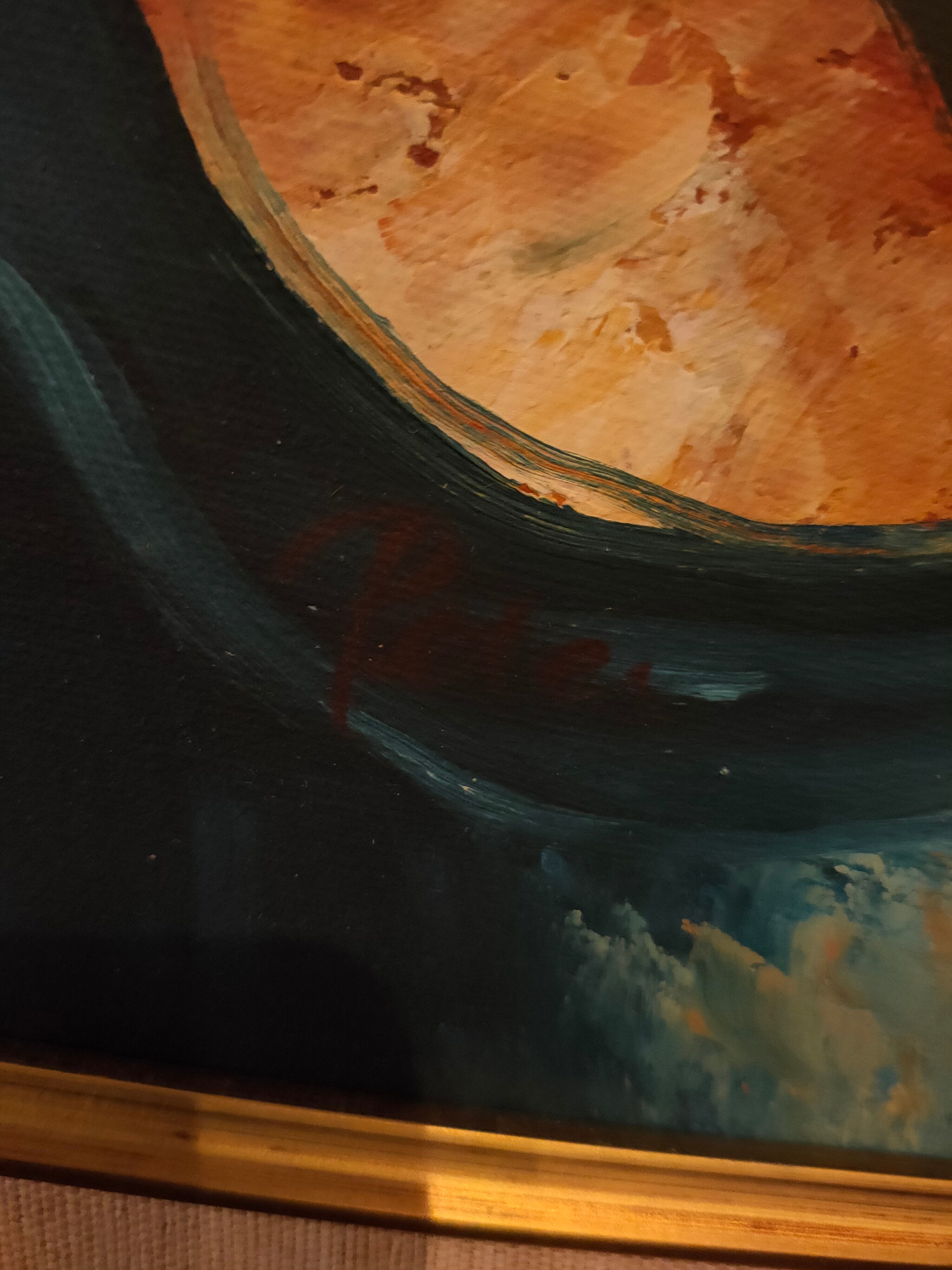 Tableau huile sur toile, portrait d'un violoniste
