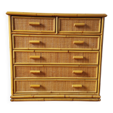 Rattan chest of drawers, 1970