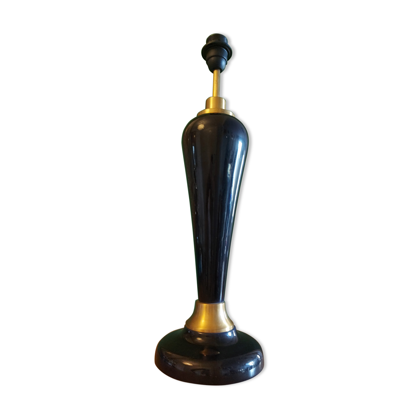 Large cobalt blue ceramic lamp stand