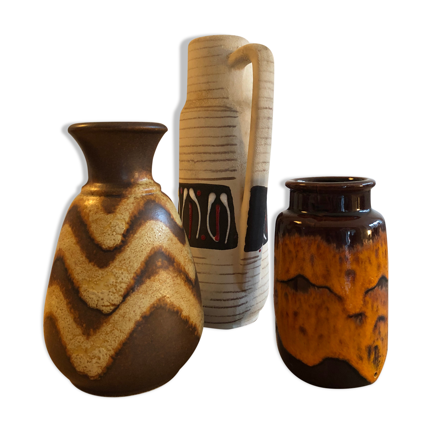 Set de 3 vases céramique vintage
