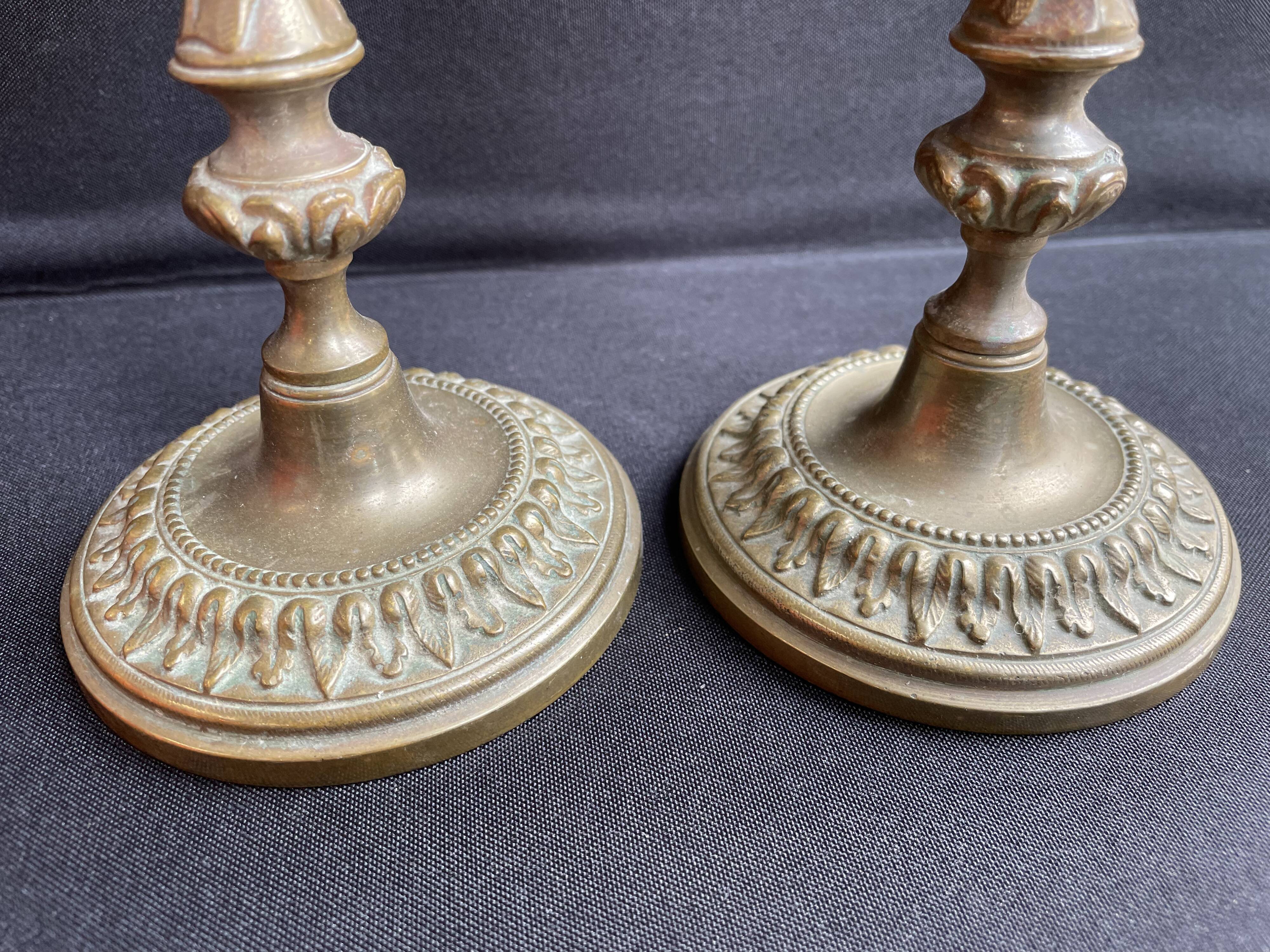 Candlesticks (2) - Louis XVI style - Gilded bronze