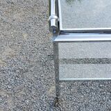 Rolling service chrome art deco double glass trays 1930