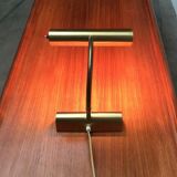 Mid-century brass swan neck table lamp in Hollywood Regency style from the 1960s.