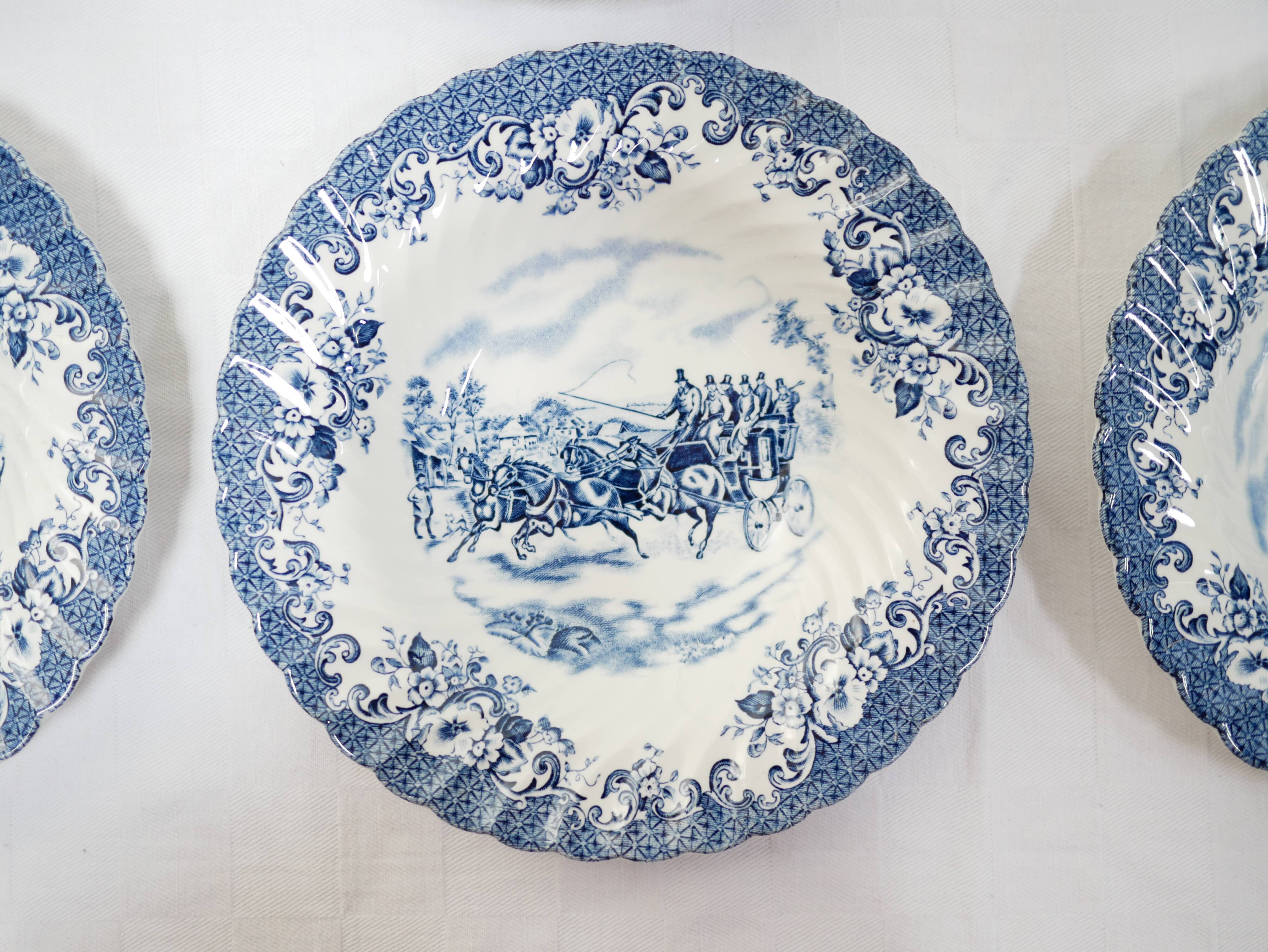 Series of 10 vintage hollow plates by Johnson Bros, made in England