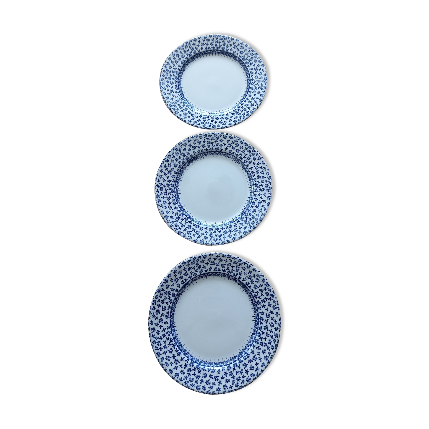 Set of 3 English plates