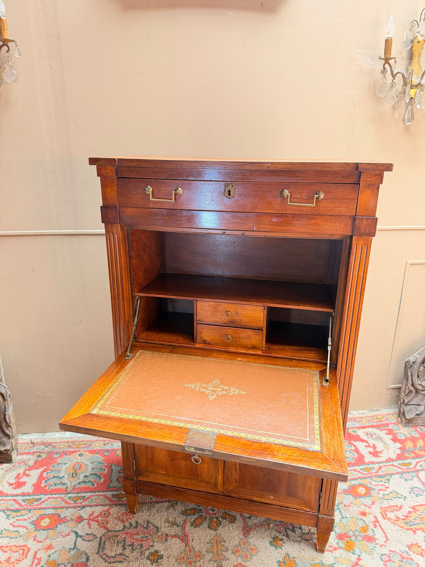 SECRETARY IN WALNUT IN LOUIS XVI STYLE 19TH CENTURY