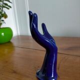 Hand navy blue ceramic vase