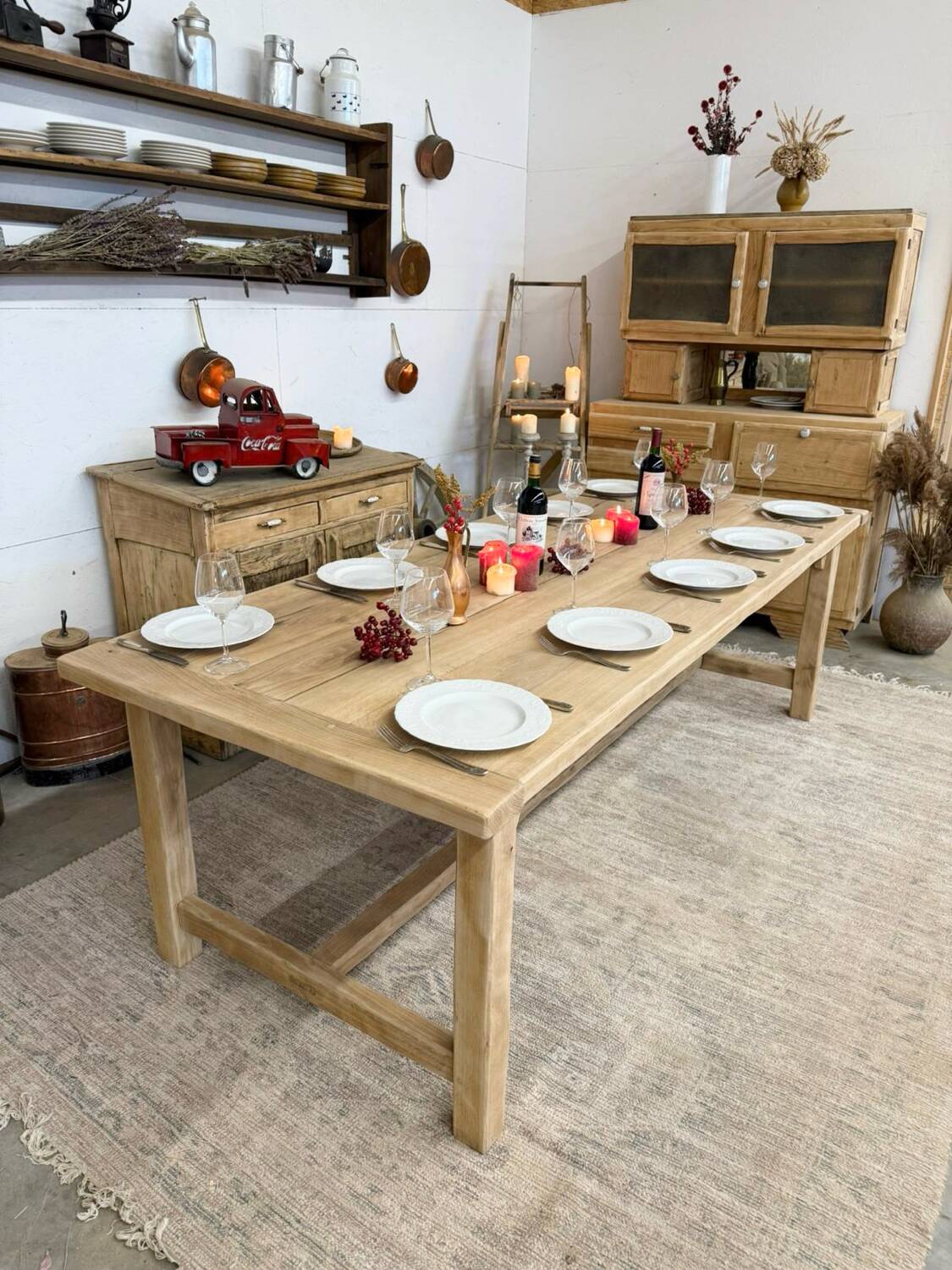 large solid oak farmhouse table
