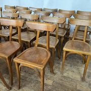 Series of 24 chairs bistrot wood curved 1960
