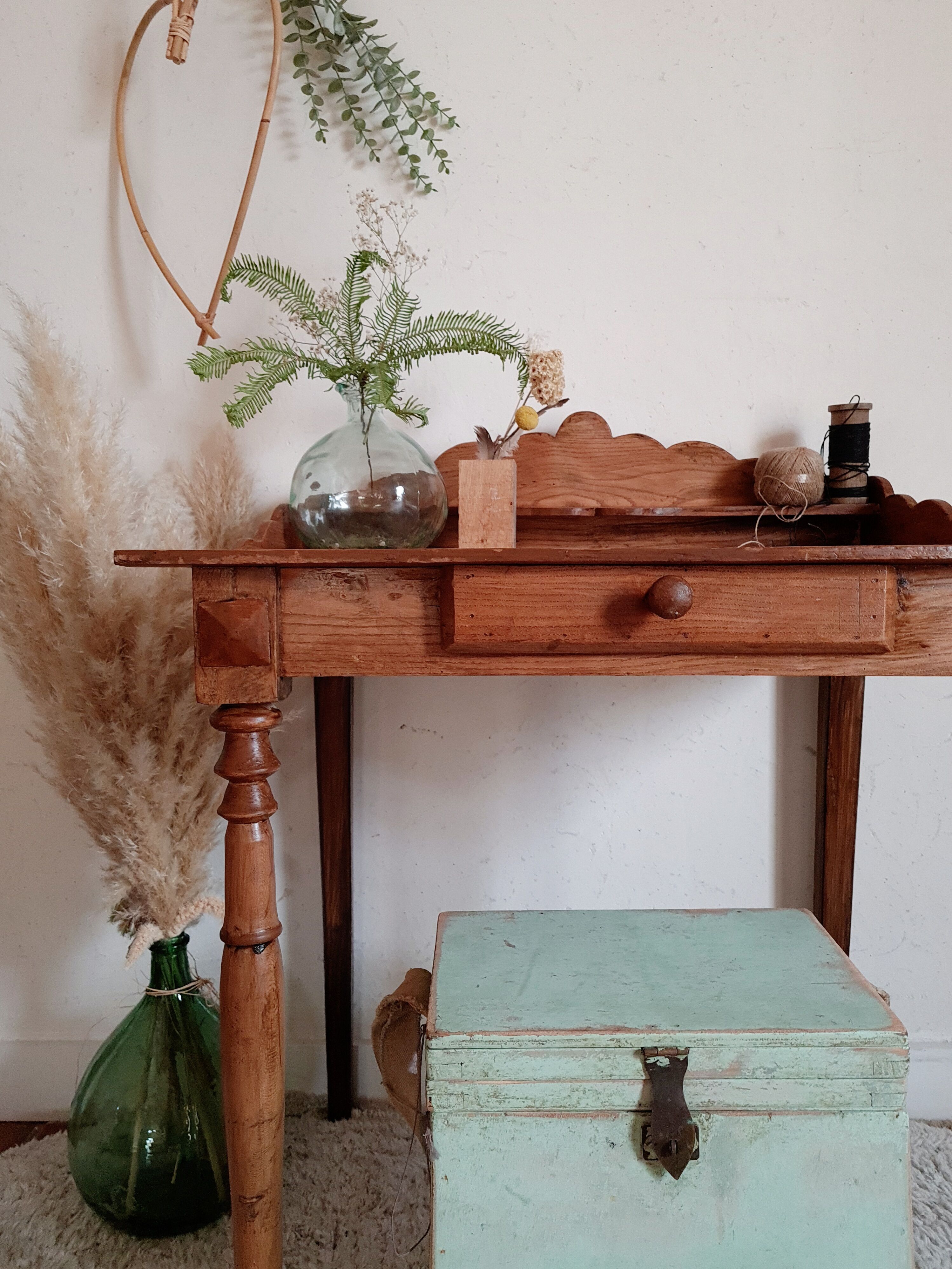 Old wooden toilet table