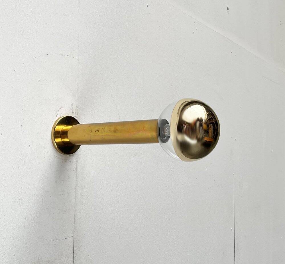 Vintage Space Age ceiling lamp in brass by Motoko Ishii for Staff, 1970s.