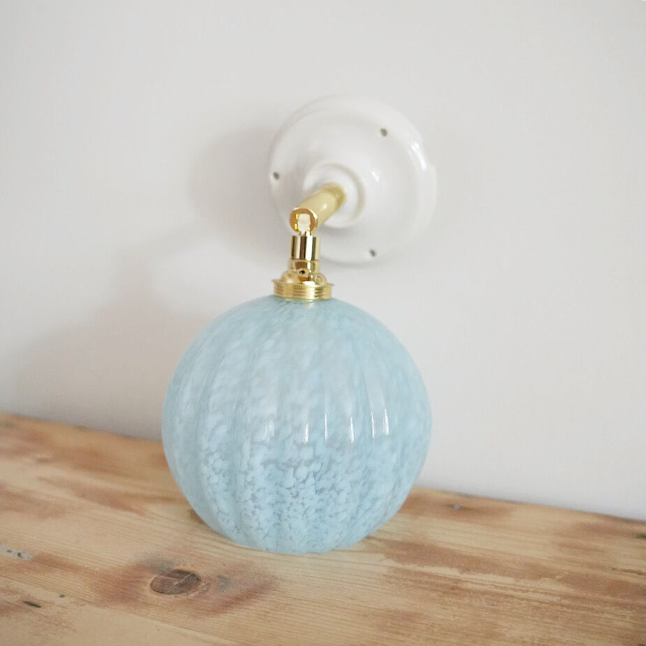 Blue Clichy glass wall light