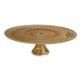 Presentation dish on foot in molded glass