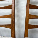 4 Scandinavian chairs, teak with boucle seats.