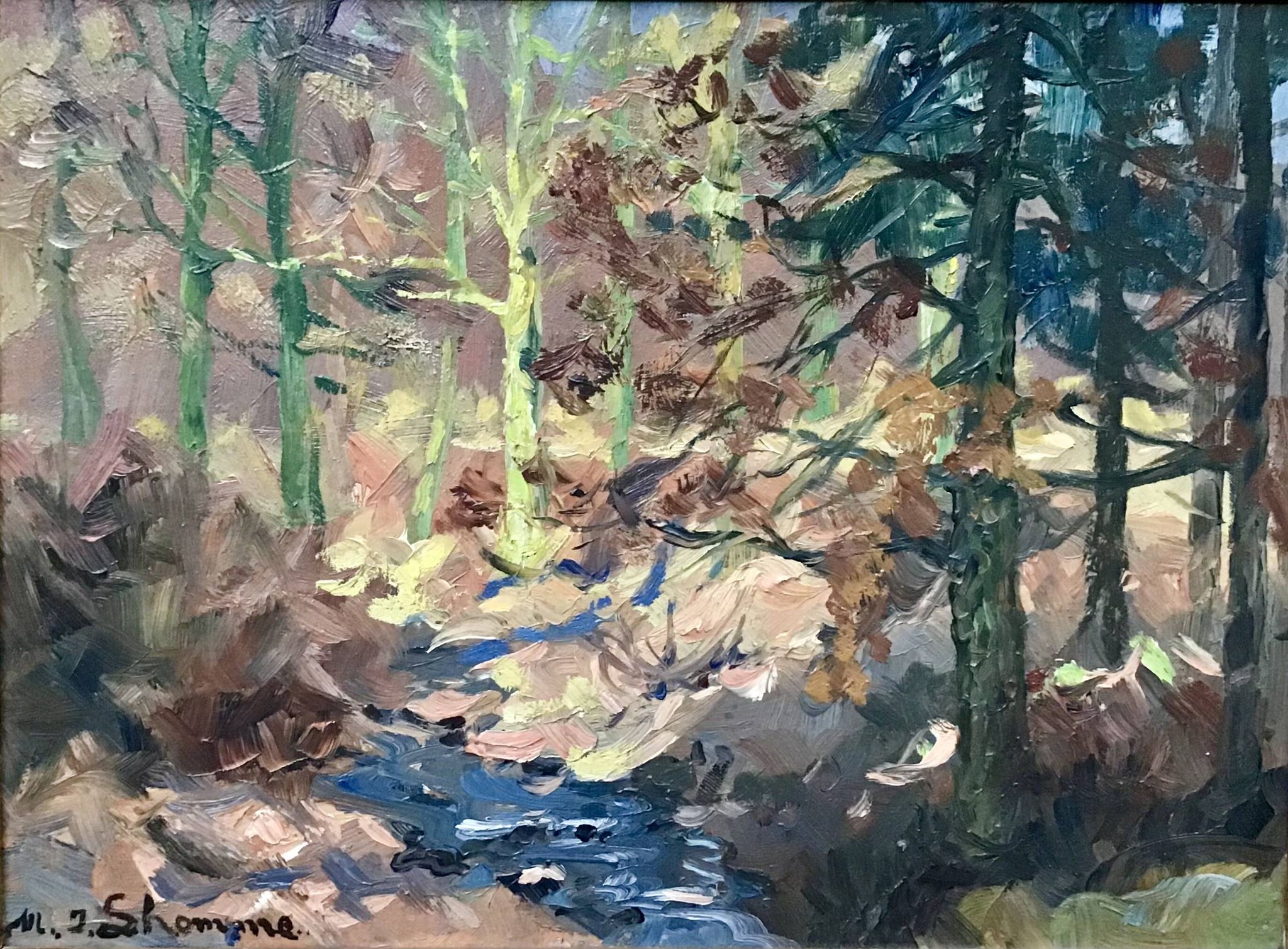 “Stream in the forest” by Modeste-Jean Lhomme. Liège school of landscape