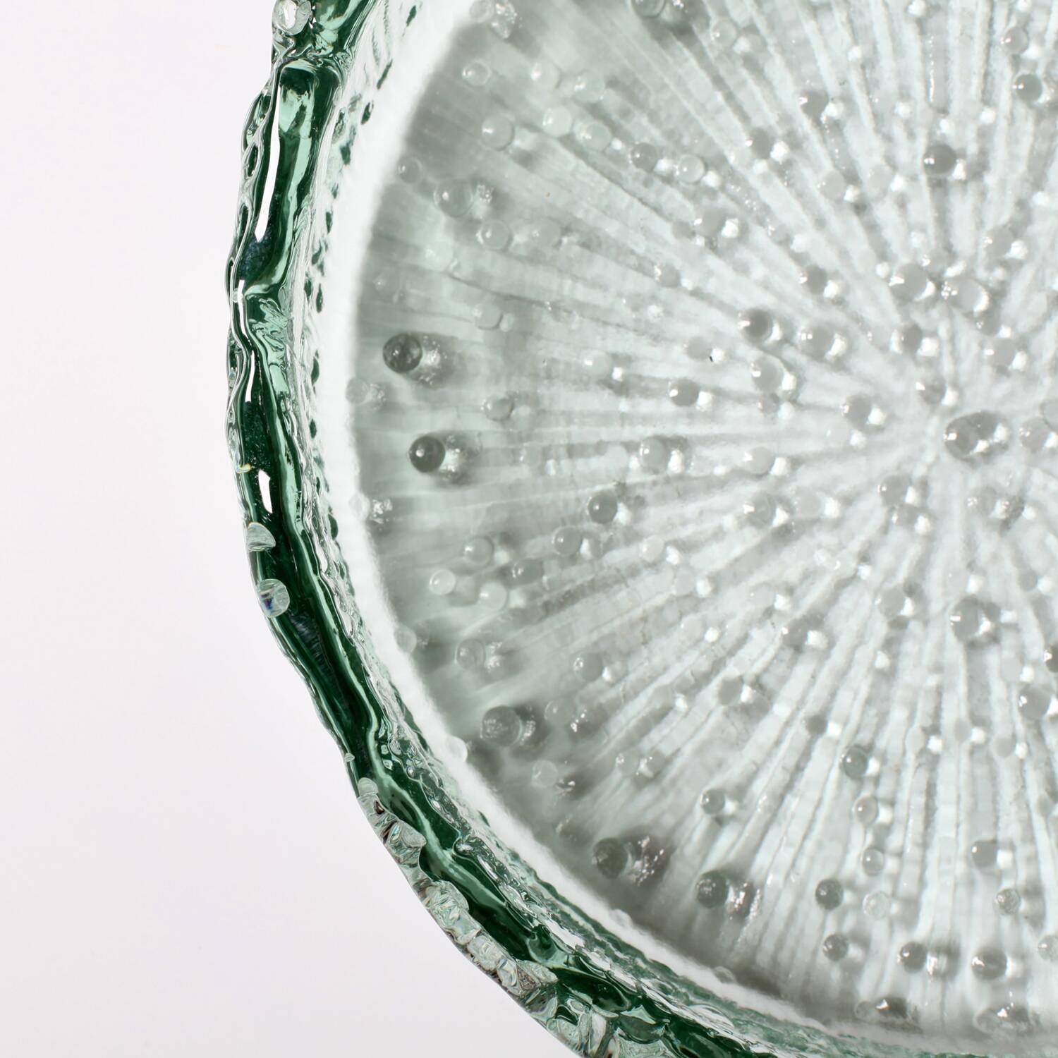 Centre de table en verre recyclé vert de Géorgie, Italie années 1970
