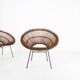 Pair of rattan Lounge Armchairs, 1960s