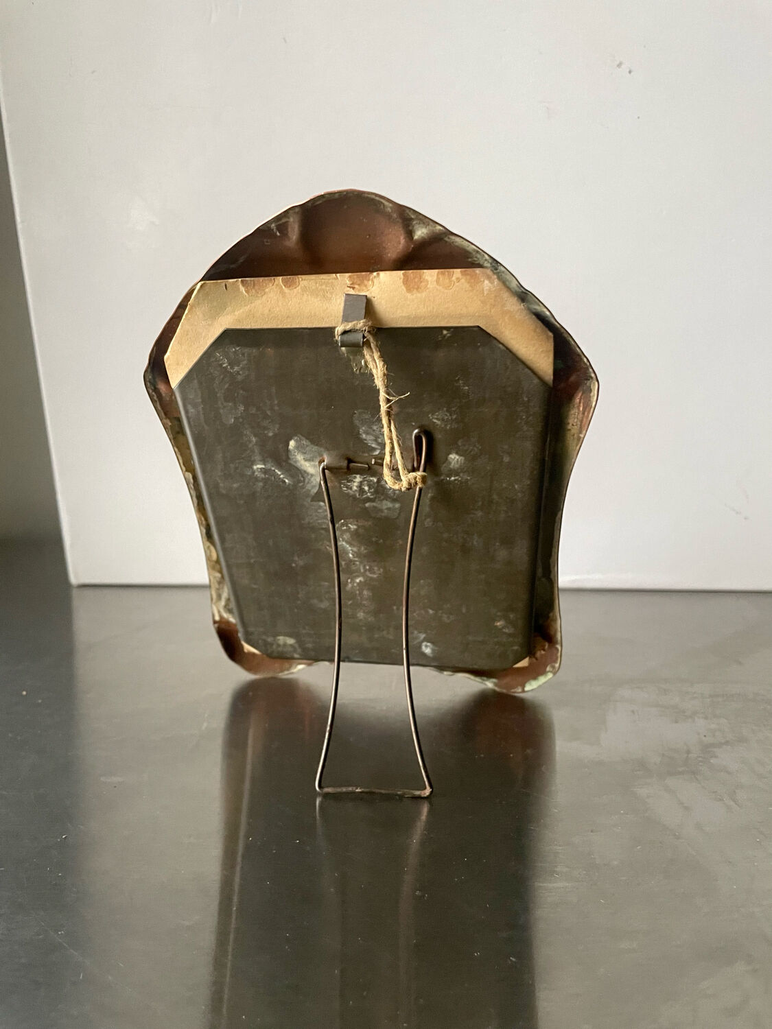 Art nouveau copper and metal photo frame