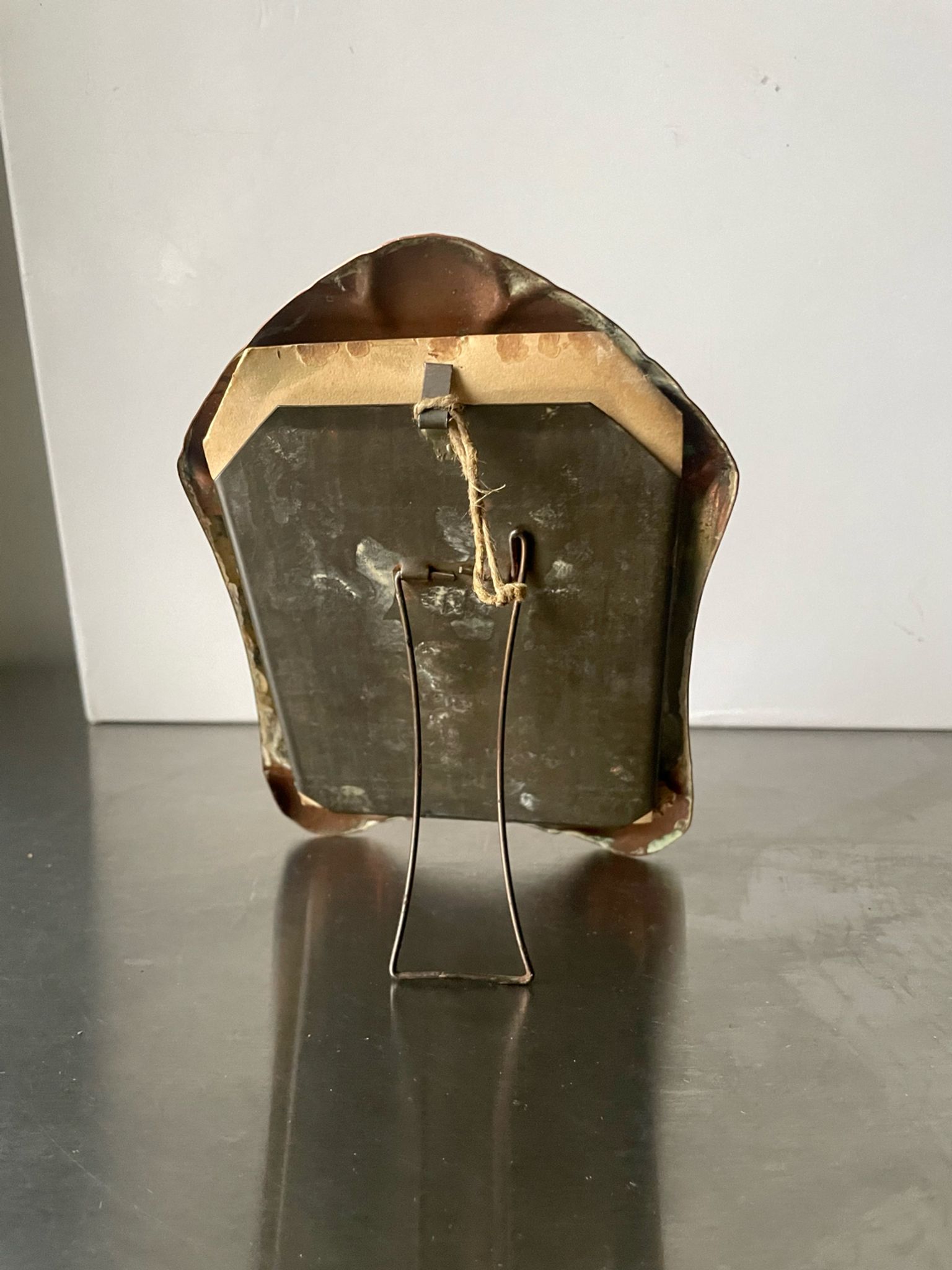 Art nouveau copper and metal photo frame