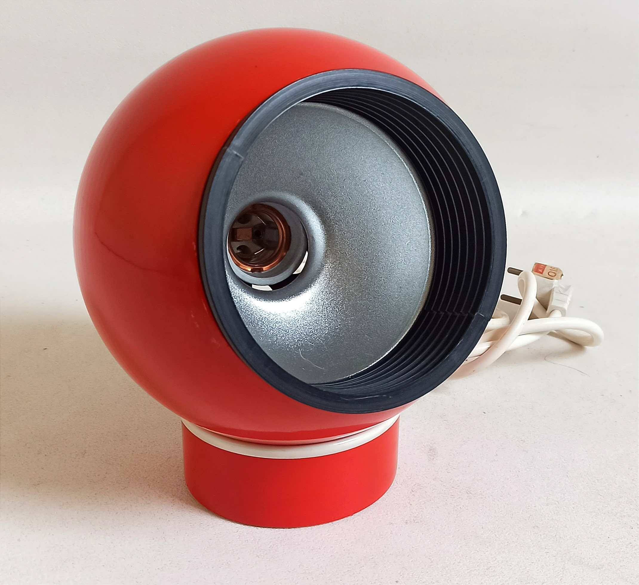 Bright Red Lita Ball Lamp Space Age 70s