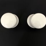 Pair of white oblique wall lights by Arno. 60s