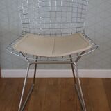 4 chrome Bertoia chairs with cushion