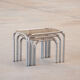 Tables basses encastrables vintage chrome et verre 1970