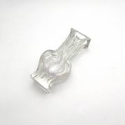 Brutalist Vase Ingrid Glashütte 3085 Transparent Glass 70s