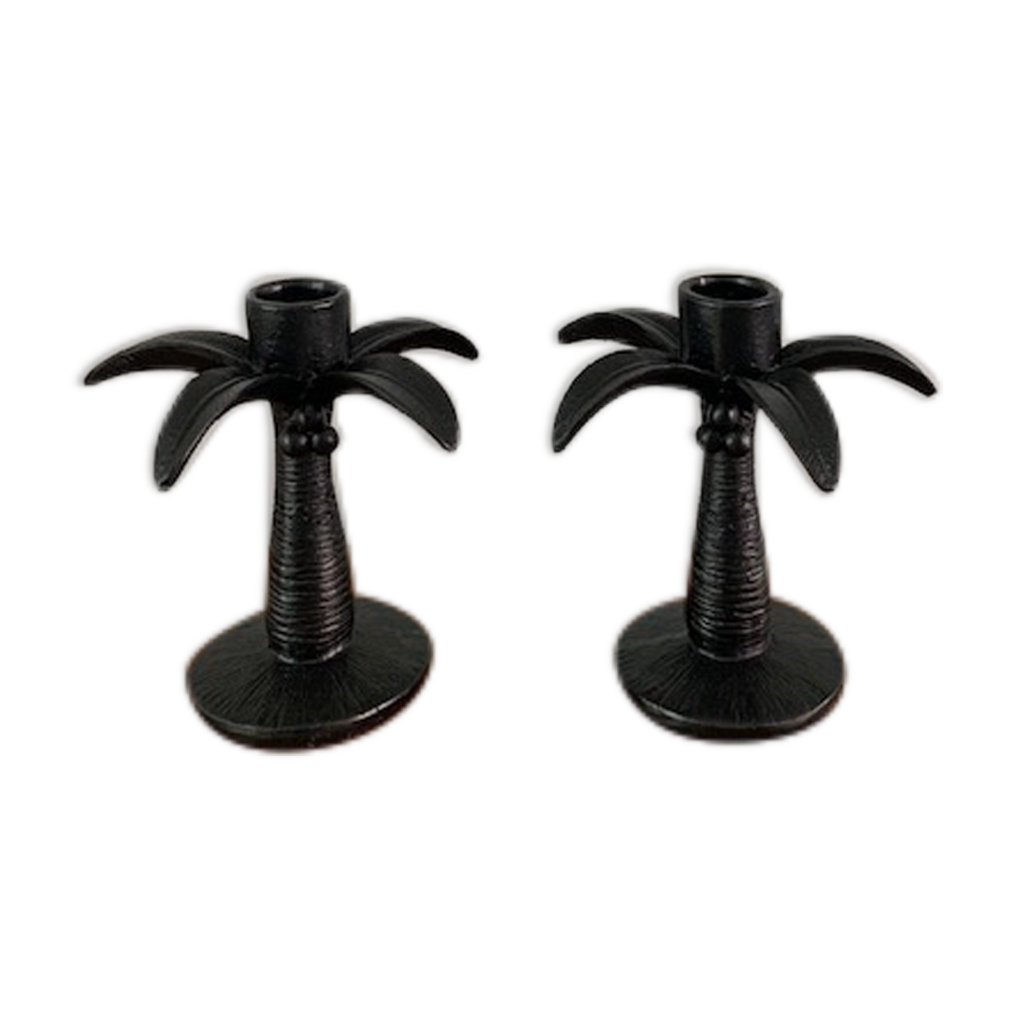 Pair of palm candle holders
