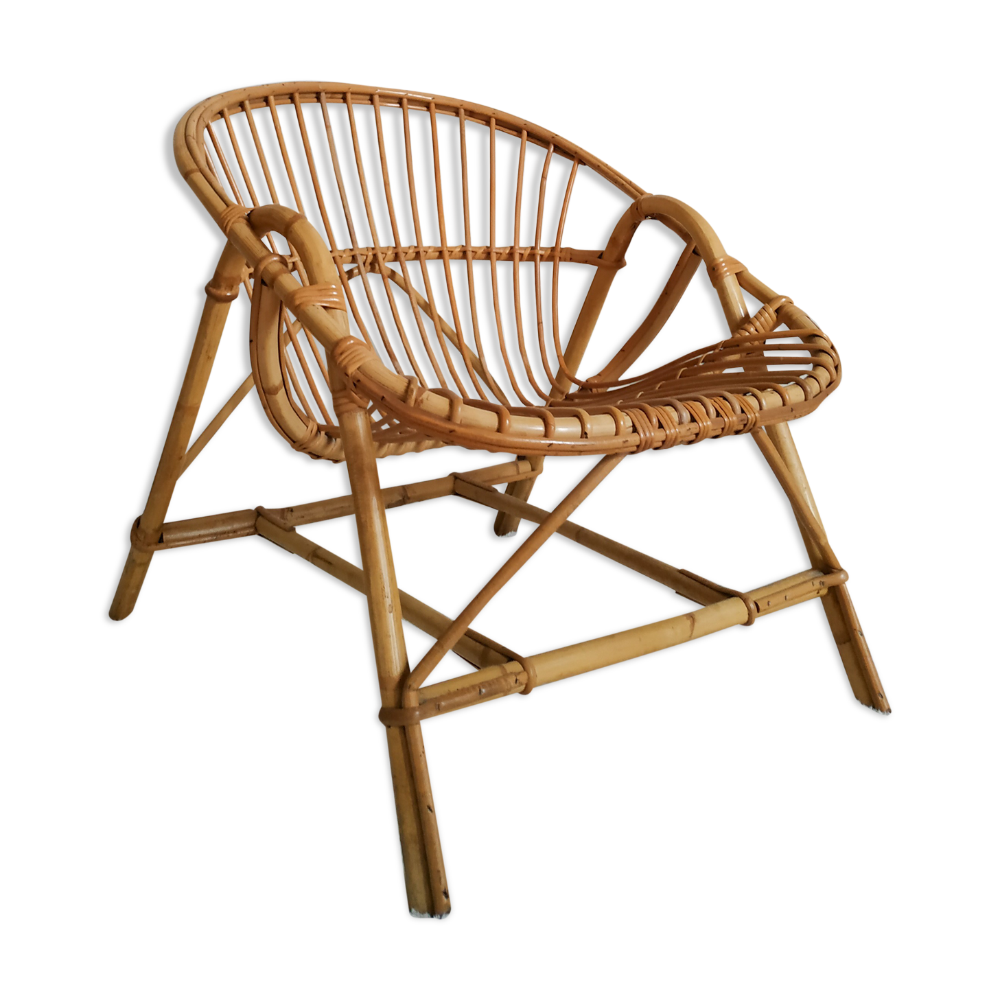 Adult chair shaped rattan basket