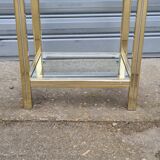 Side table in gold metal and chrome