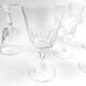 Set of 9 vintage Arcques crystal white wine glasses