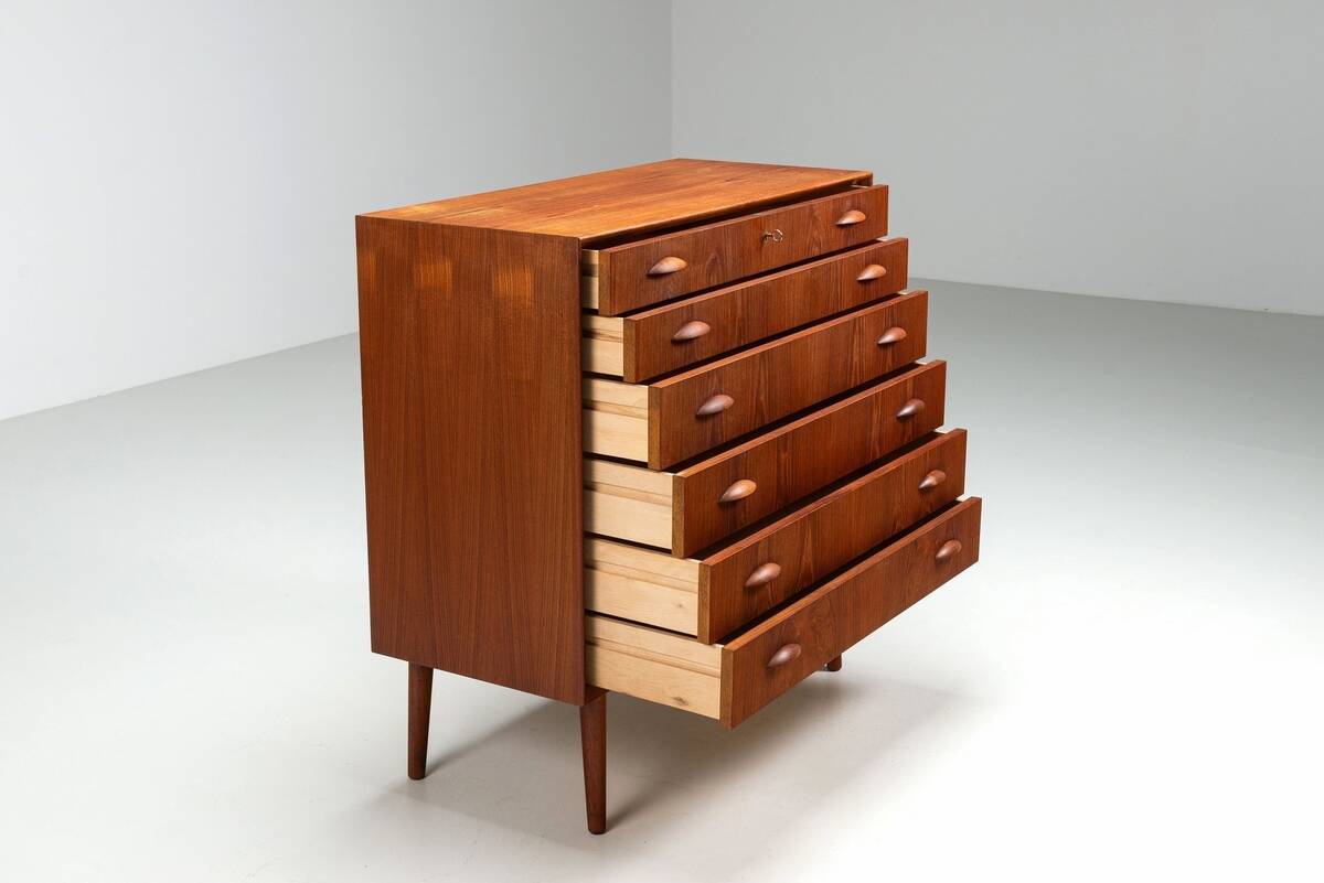 Johannes Sorth chest of drawers in teak Nexo Mobelfabrik Denmark 1960