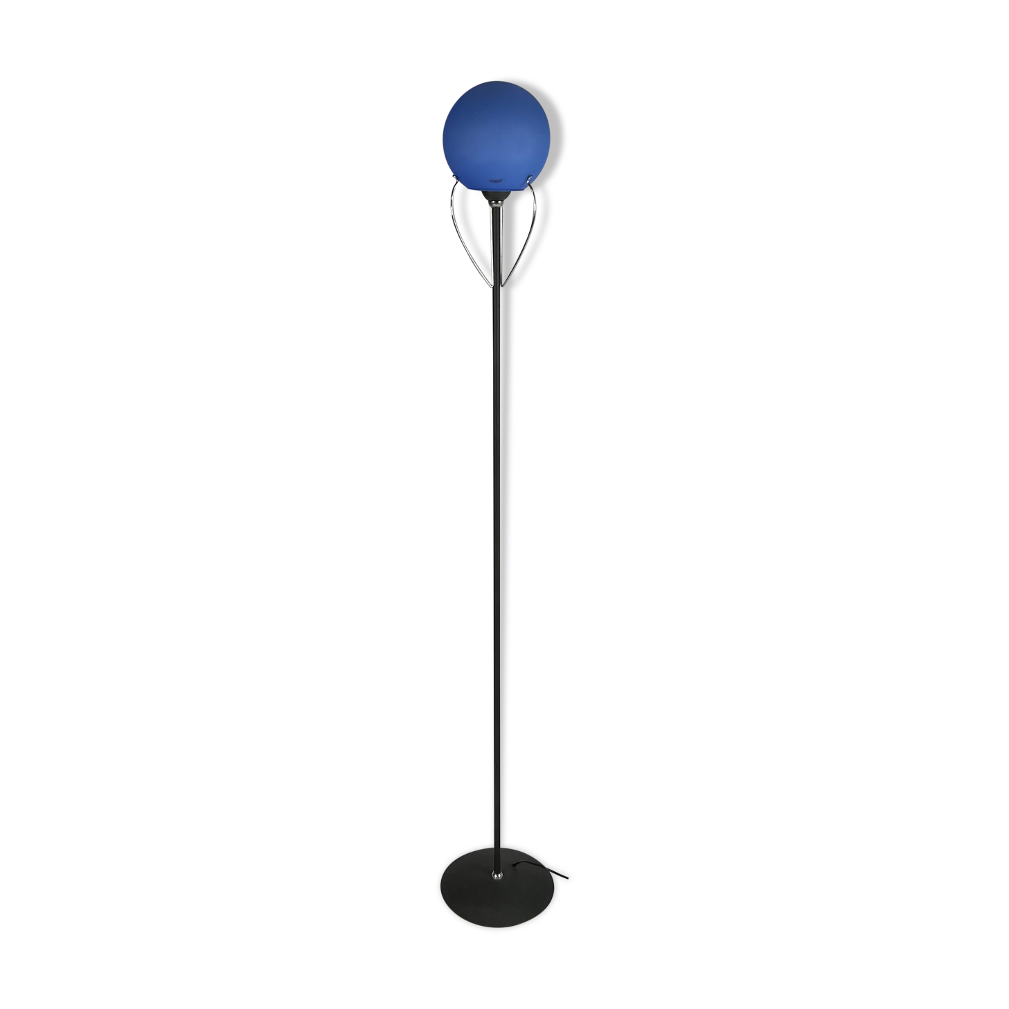 Italian design floorlamp with blue murano glass, 1990s