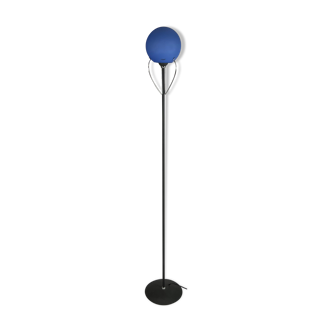 Lampadaire design italienne avec verre bleu de Murano, années 1990