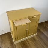 Antique butter yellow kitchen sideboard, late 19th - early 20th century.