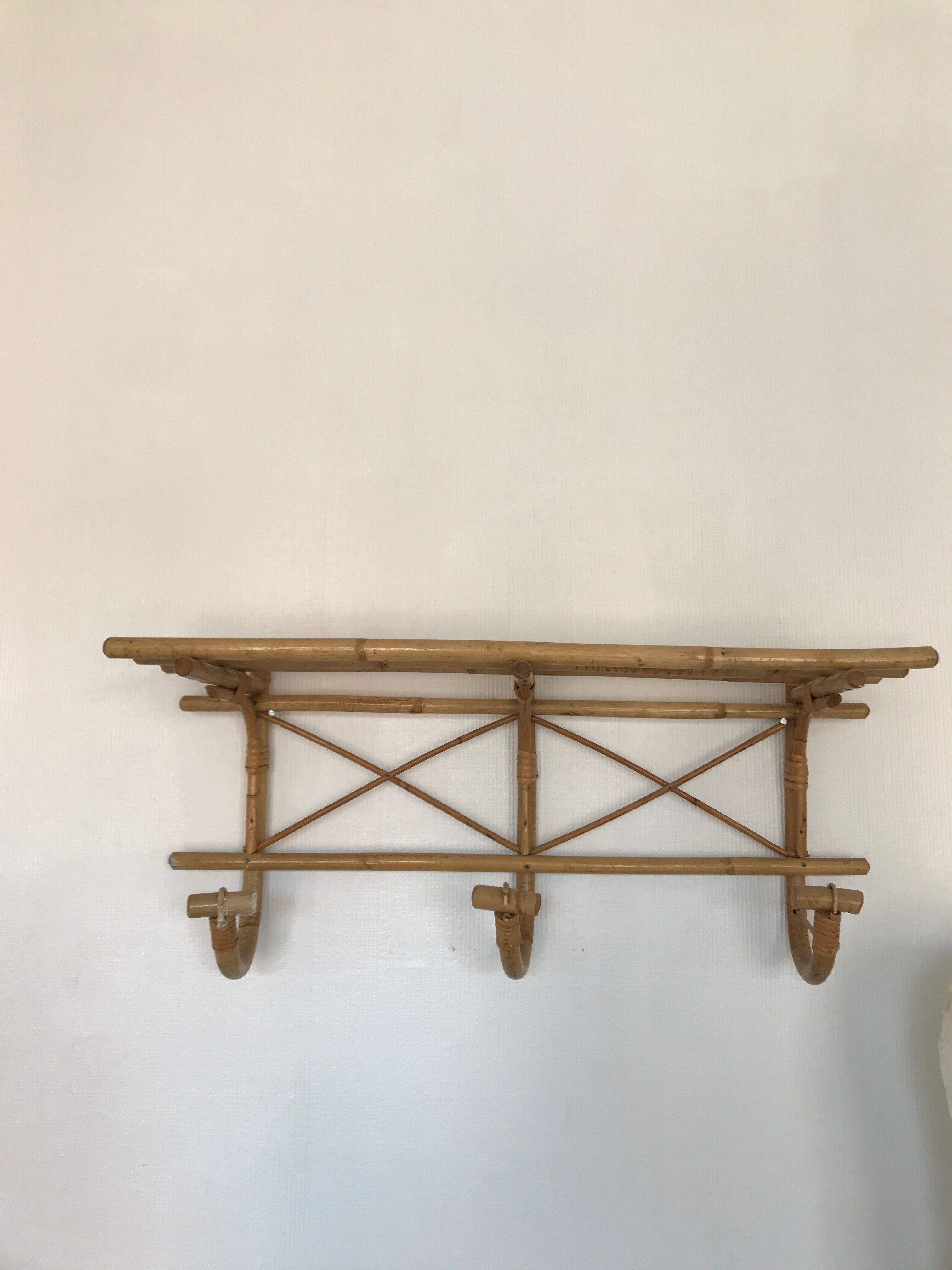 Bamboo coat rack shelf