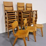 Vintage Set of 18 Stackable Dining Chairs